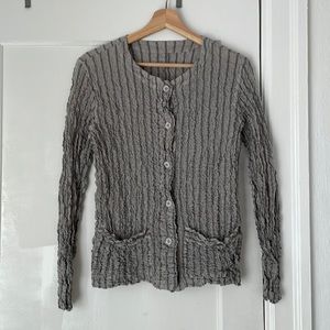 Issey Miyake Cauliflower button down cardigan top